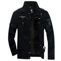 Men's Stand Collar Jacket Cotton Black 2-Azzella London