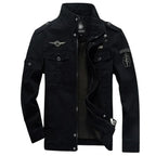 Men's Stand Collar Jacket Cotton Black 2-Azzella London
