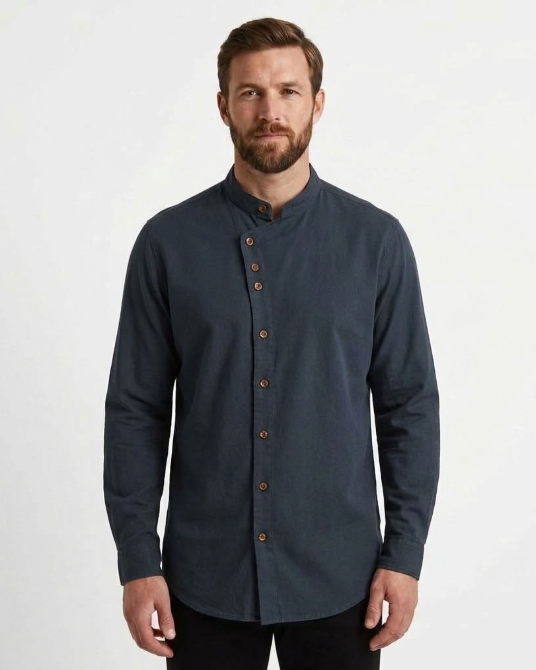 Men's Stand Collar Shirt-Azzella London