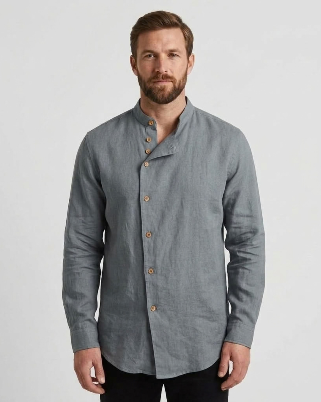 Men's Stand Collar Shirt-Azzella London
