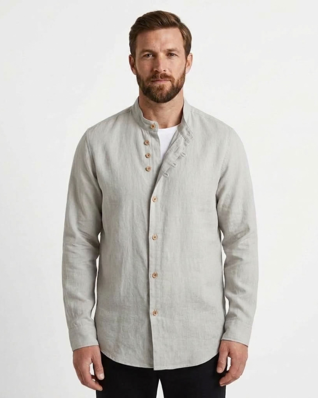 Men's Stand Collar Shirt-Azzella London