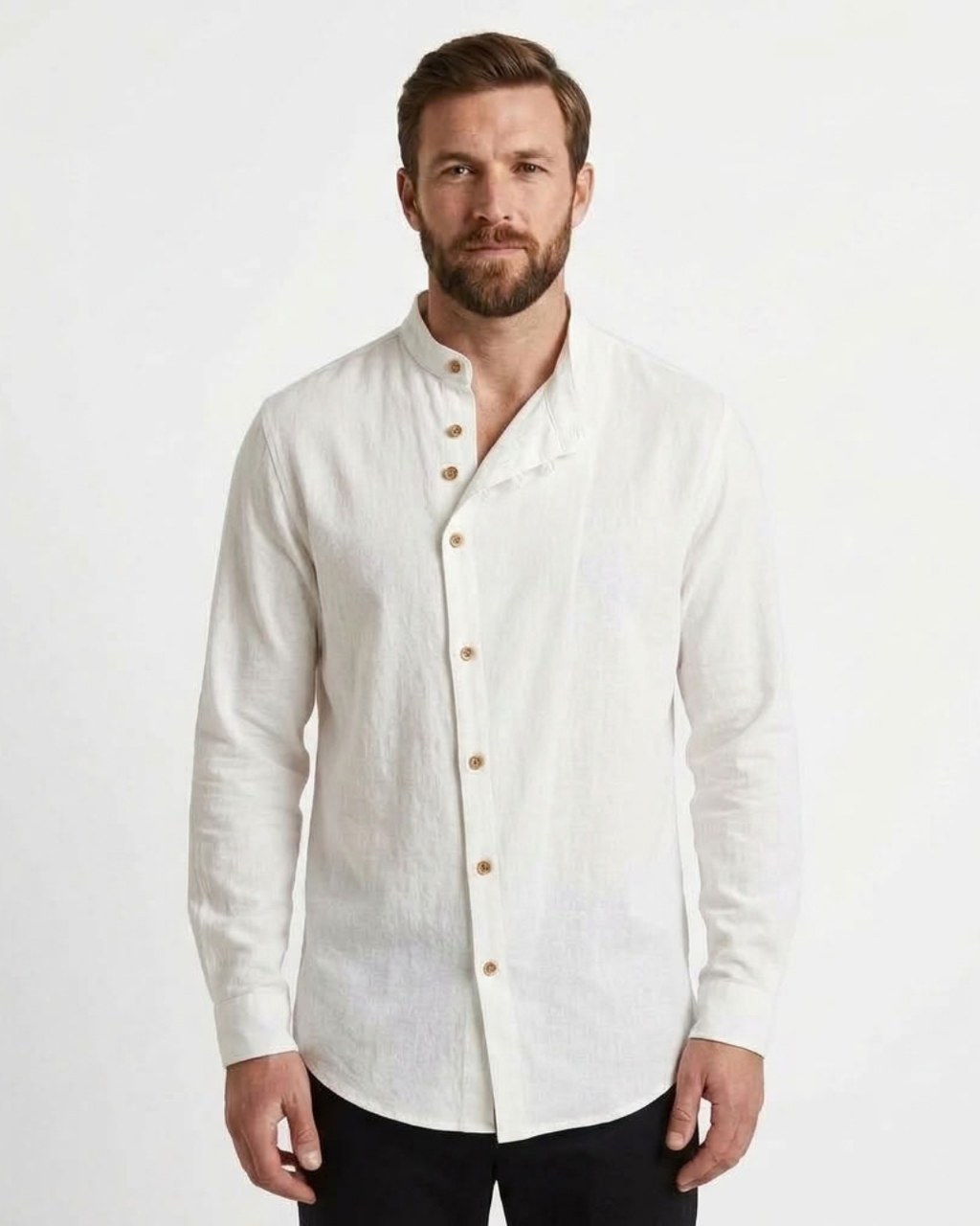Men's Stand Collar Shirt-Azzella London