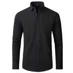 Men’s Stretch Dress Shirt Wrinkle Resistant Slim Fit Shirt-Azzella London