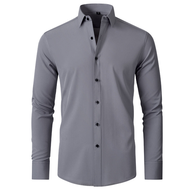 Men’s Stretch Dress Shirt Wrinkle Resistant Slim Fit Shirt-Azzella London