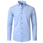 Men’s Stretch Dress Shirt Wrinkle Resistant Slim Fit Shirt-Azzella London