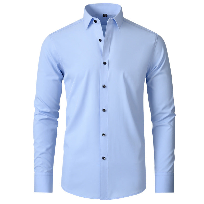 Men’s Stretch Dress Shirt Wrinkle Resistant Slim Fit Shirt-Azzella London