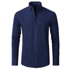 Men’s Stretch Dress Shirt Wrinkle Resistant Slim Fit Shirt-Azzella London