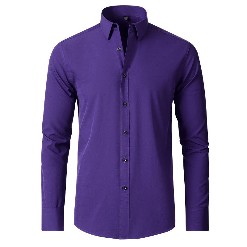 Men’s Stretch Dress Shirt Wrinkle Resistant Slim Fit Shirt-Azzella London