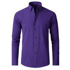 Men’s Stretch Dress Shirt Wrinkle Resistant Slim Fit Shirt-Azzella London