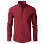 Men’s Stretch Dress Shirt Wrinkle Resistant Slim Fit Shirt-Azzella London