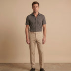 Men's Stretch Straight-Leg Trousers-Azzella London