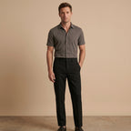 Men's Stretch Straight-Leg Trousers-Azzella London