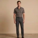 Men's Stretch Straight-Leg Trousers-Azzella London