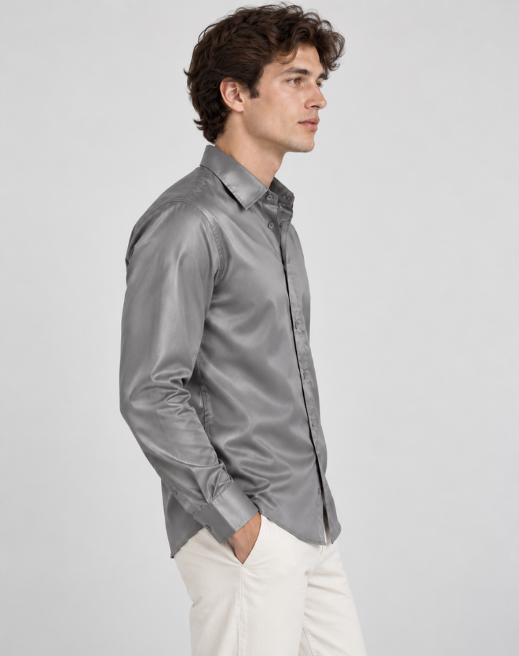 Men's Stretch Wrinkle Shirt-Azzella London
