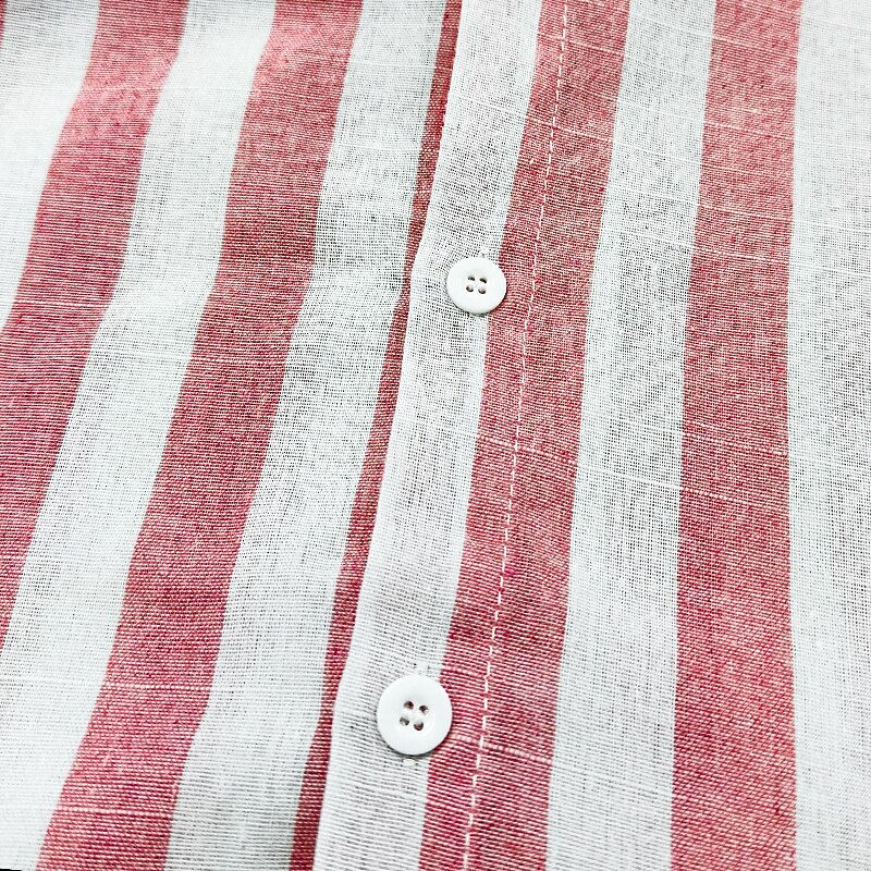 Men's Striped Cotton-Linen Shirt-Shirt-Azzella London