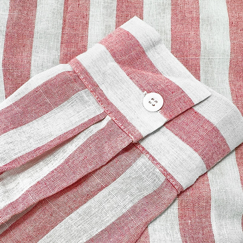 Men's Striped Cotton-Linen Shirt-Shirt-Azzella London