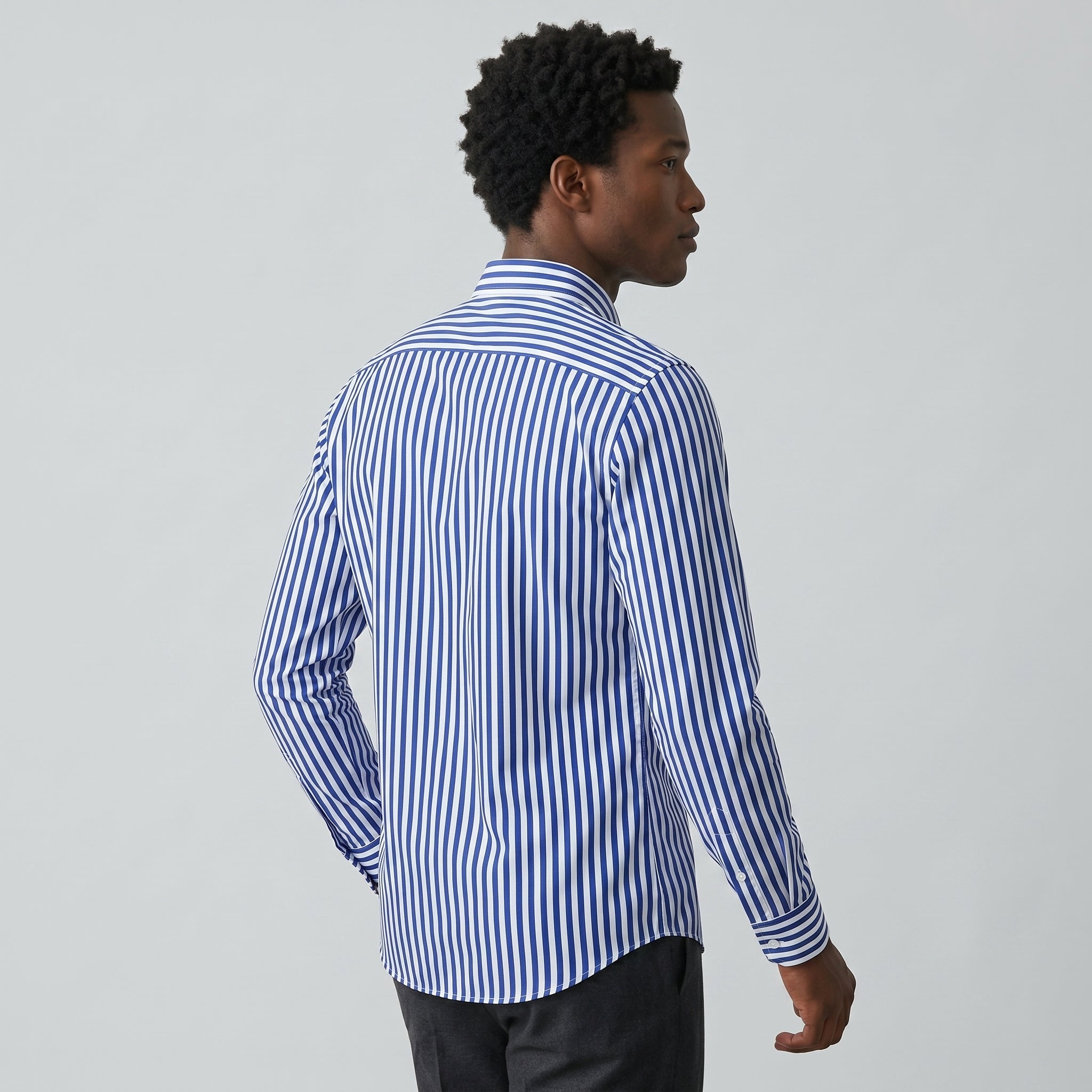 Men's Striped Cotton Summer Shirt-Azzella London