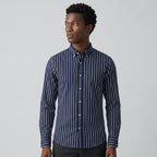 Men's Striped Cotton Summer Shirt-Azzella London