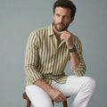 Men's Striped Long-Sleeve Shirt-Azzella London
