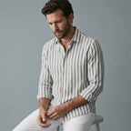 Men's Striped Long-Sleeve Shirt-Azzella London