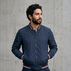 Men's Striped-Trim Bomber Jacket-Azzella London