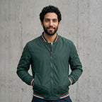 Men's Striped-Trim Bomber Jacket-Azzella London