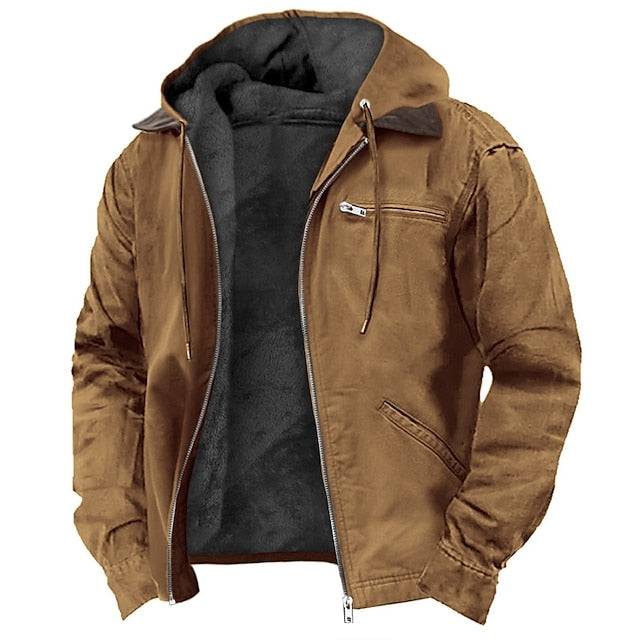 Men's Suede Hooded Jacket-Azzella London