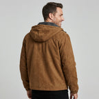 Men's Suede Hooded Jacket-Azzella London