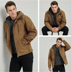 Men's Suede Hooded Jacket-Azzella London
