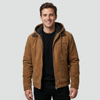 Men's Suede Hooded Jacket-Azzella London