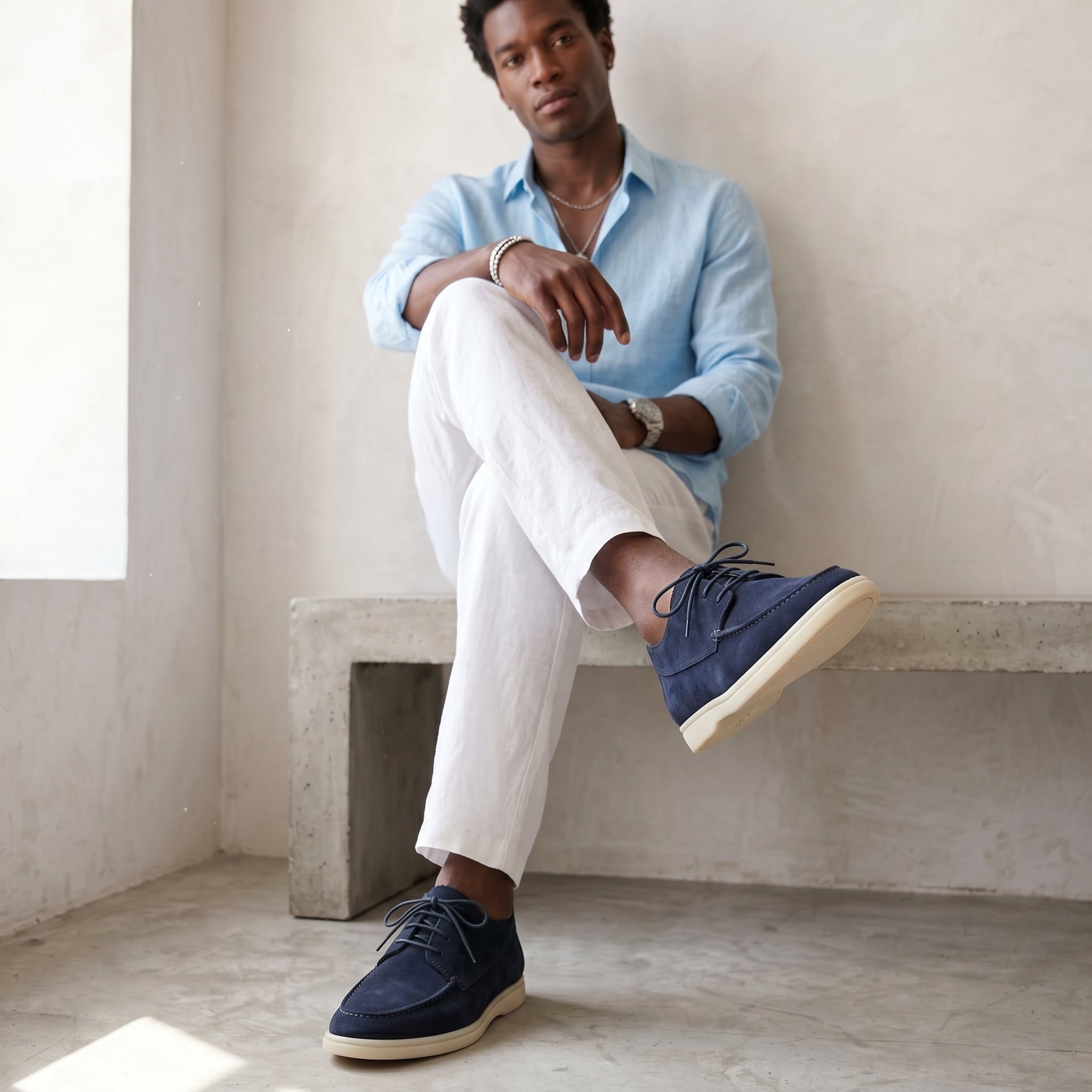 Men's Suede Loafers-Azzella London
