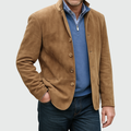 Men's Suede Style Button Jacket-Jacket-Azzella London