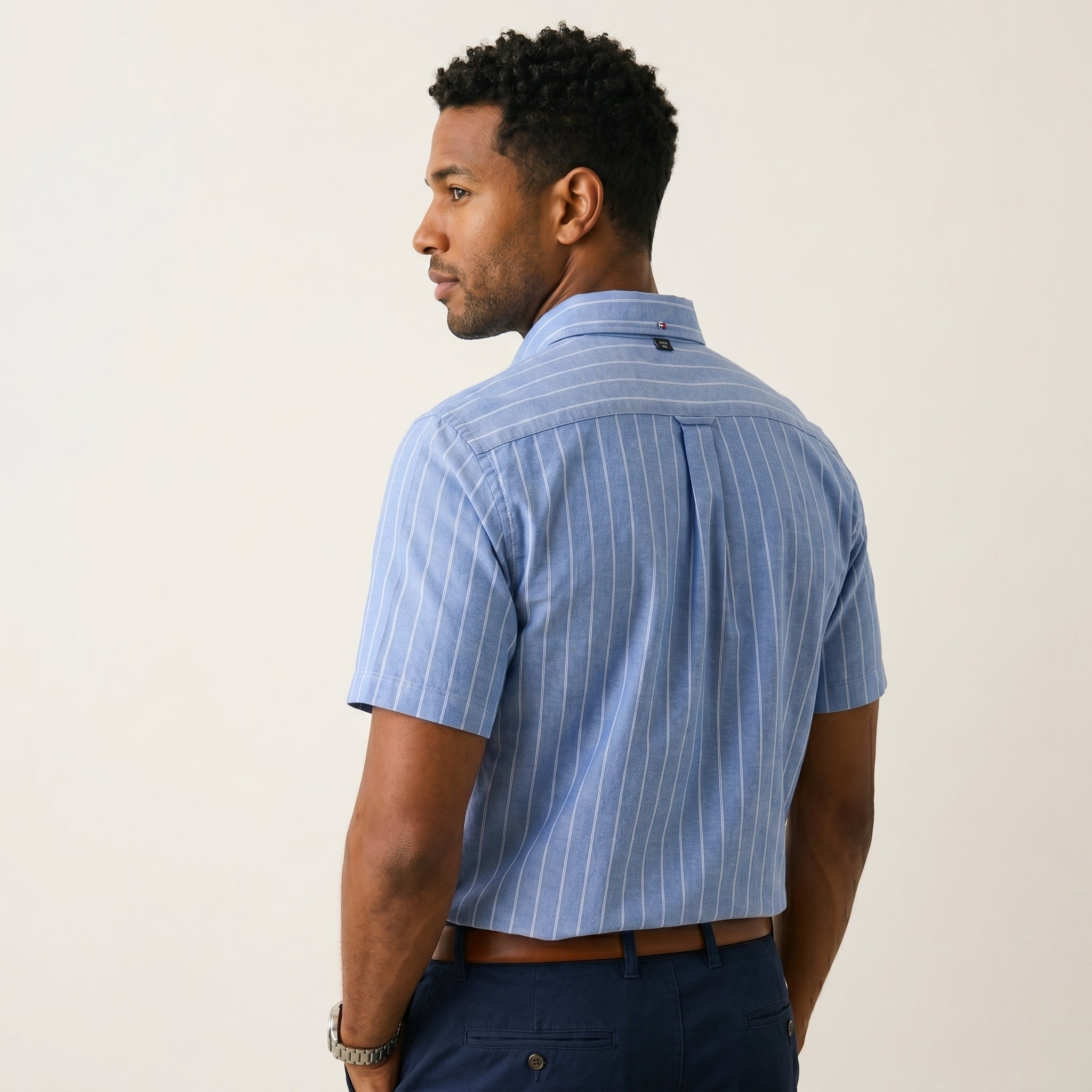 Men's Tailored Cotton Button-Up Shirt-Azzella London