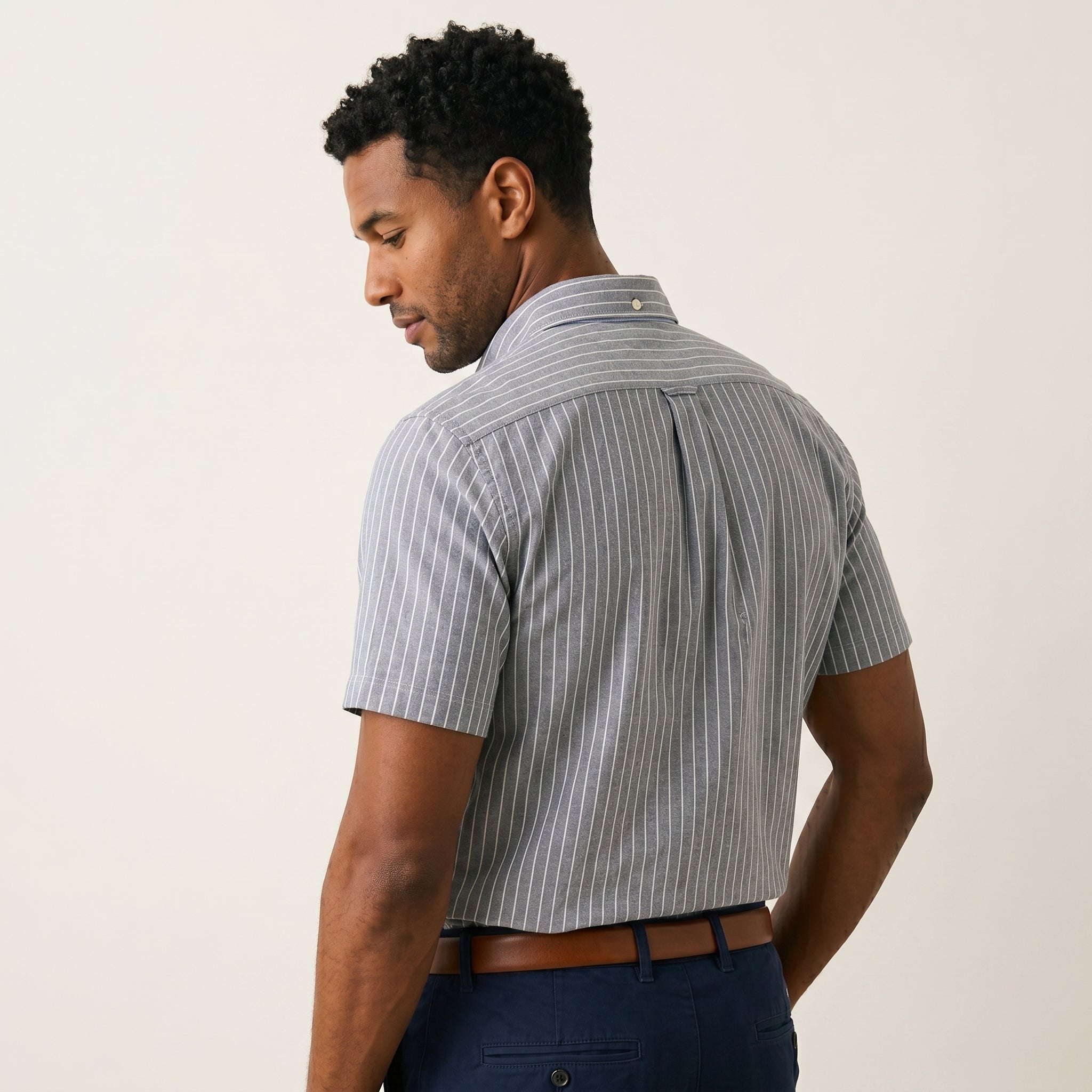 Men's Tailored Cotton Button-Up Shirt-Azzella London