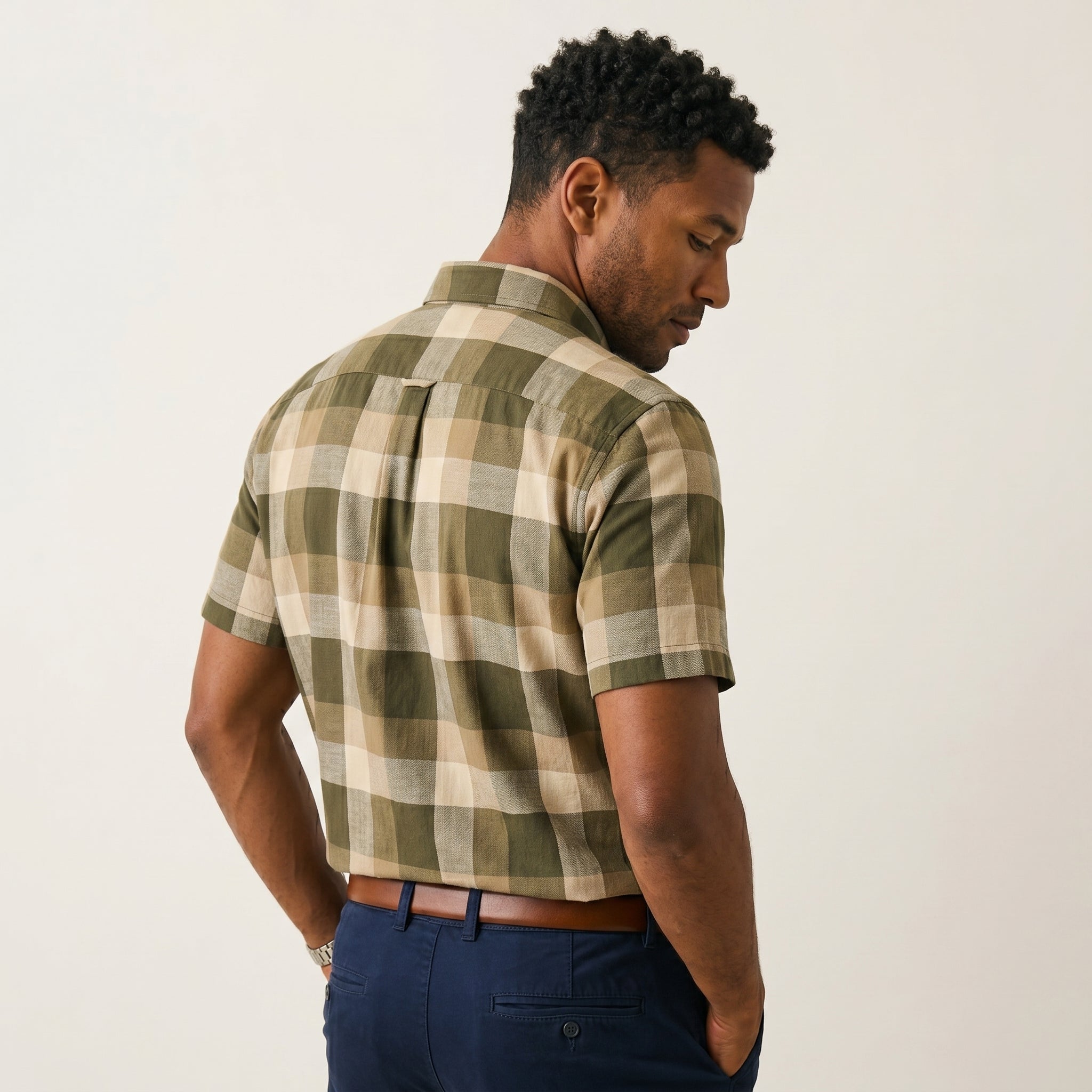 Men's Tailored Cotton Button-Up Shirt-Azzella London