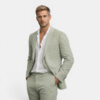 Men's Tailored Linen Suit Set-Suit-Azzella London