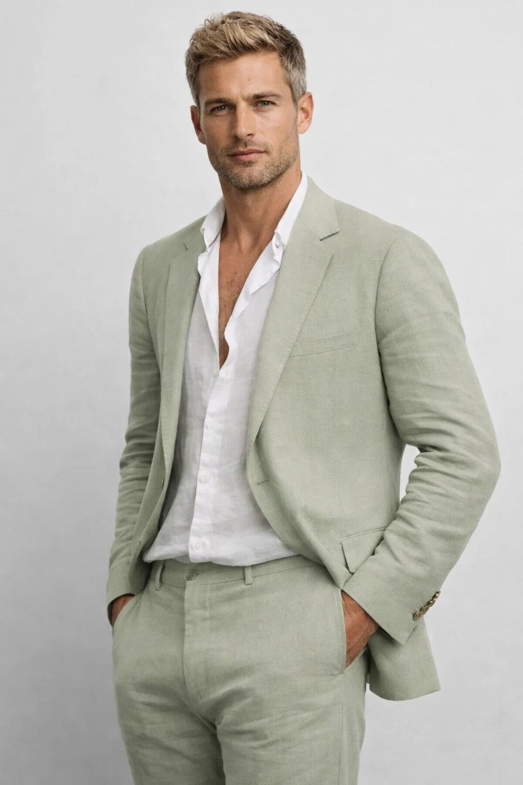 Men’s Tailored Two-Piece Blazer and Trouser Smart Suit-Azzella London