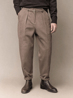 Men's Tapered Wool Blend Trousers-Trousers-Azzella London
