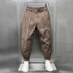Men's Tapered Wool Blend Trousers-Trousers-Azzella London