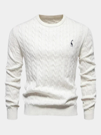 Men's Textured Cable Sweater-Sweater-Azzella London