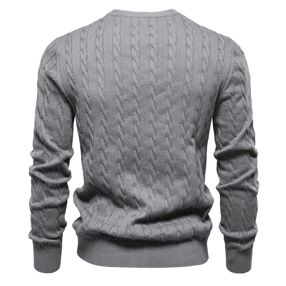 Men's Textured Cable Sweater-Sweater-Azzella London