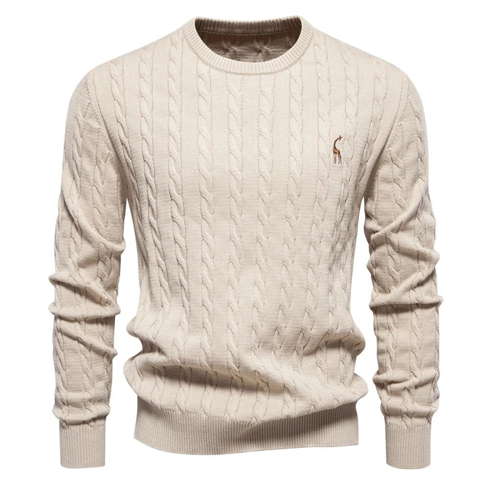 Men's Textured Cable Sweater-Sweater-Azzella London