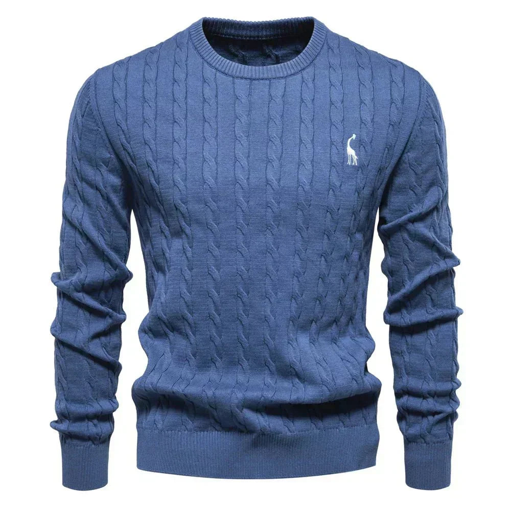Men's Textured Cable Sweater-Sweater-Azzella London