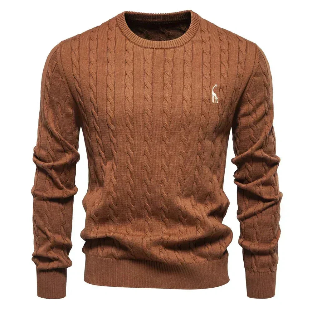Men's Textured Cable Sweater-Sweater-Azzella London