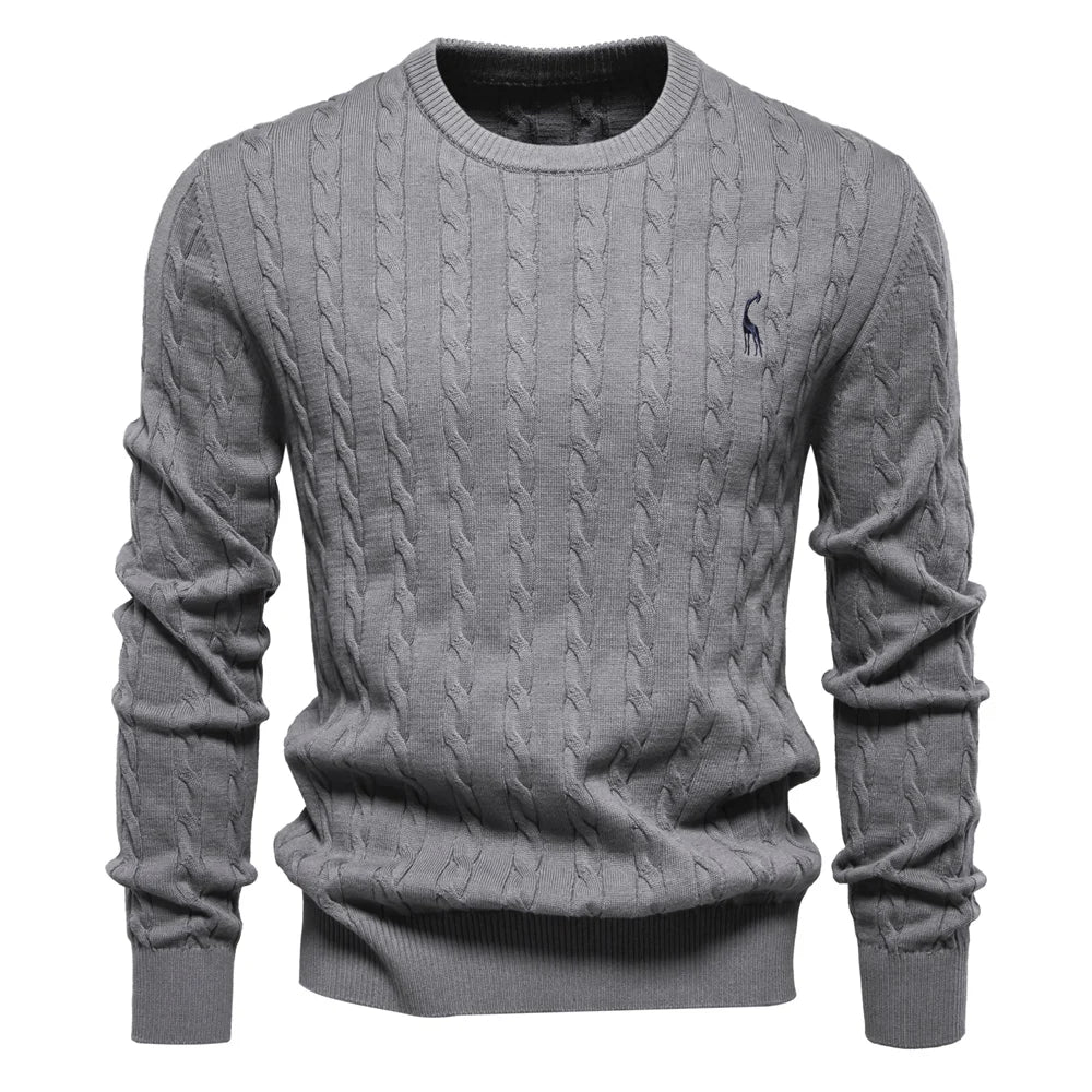Men's Textured Cable Sweater-Sweater-Azzella London