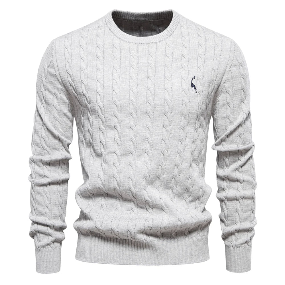 Men's Textured Cable Sweater-Sweater-Azzella London