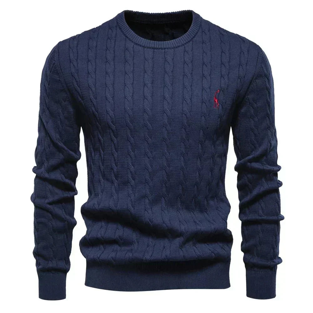 Men's Textured Cable Sweater-Sweater-Azzella London