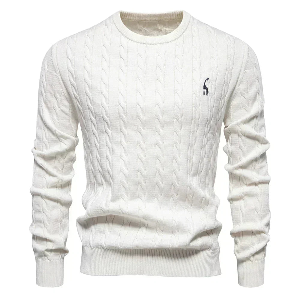 Men's Textured Cable Sweater-Sweater-Azzella London