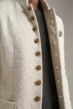 Men's Textured Mandarin Collar Blazer-Blazer-Azzella London