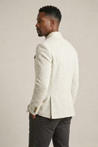 Men's Textured Mandarin Collar Blazer-Blazer-Azzella London